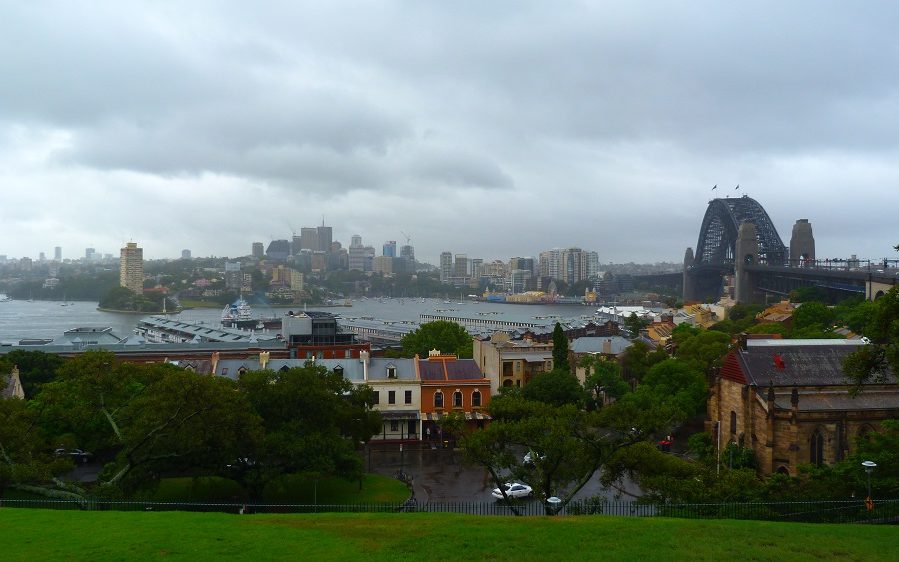 La vue depuis Observatory Hill sur Luna Park et Harbour Bridge