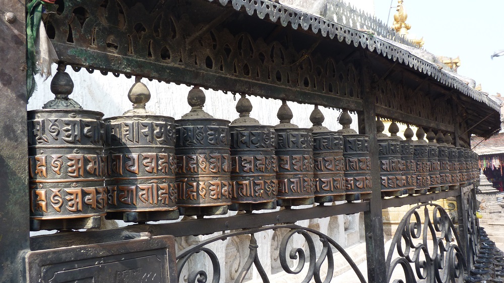 Nepal Swayambhunath moulin prieres