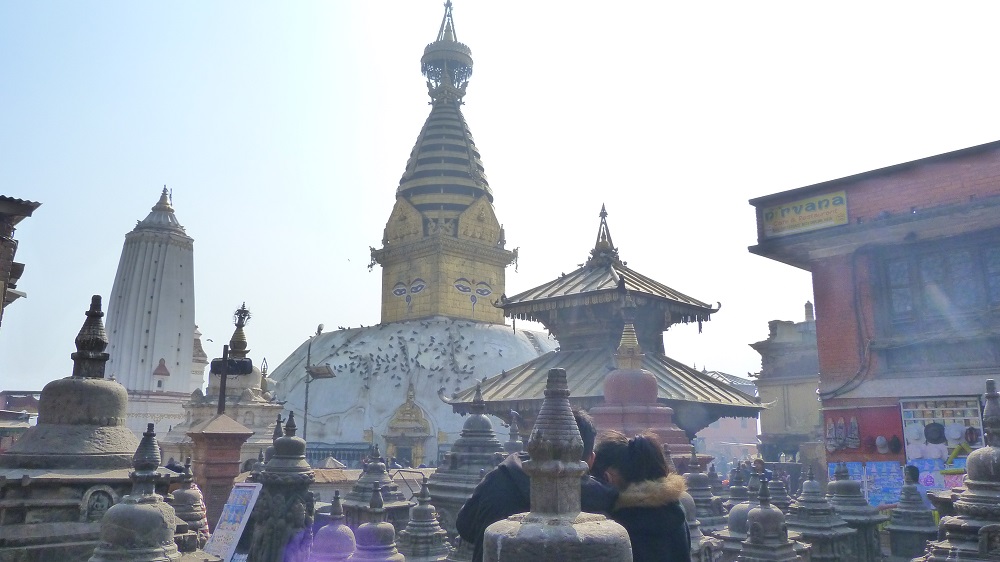 Nepal stupa swayambhunath autels